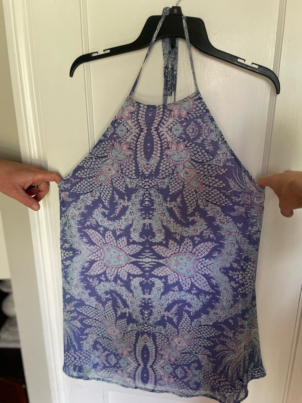 Show Me Your Mumu Katy Halter Dress in "Magic Carpet Ride” paisley tropical Sz M